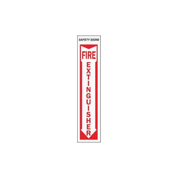 Hy-Ko Self Adhesive Safety Sign Red 4" X 18" Fire Extinguisher