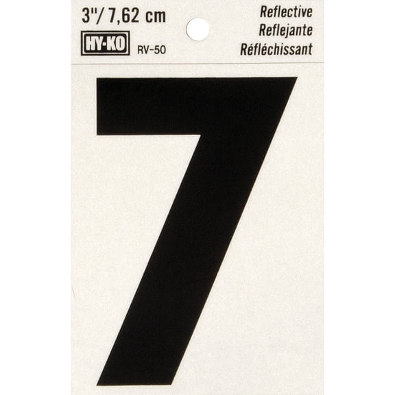 Hy-Ko Self Stick Reflective Letter Number [Set of 10] Number: 7