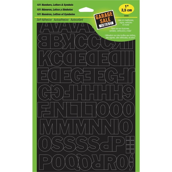 Hy-Ko Vinyl Letters, Numbers & Symbols - Pack of 12