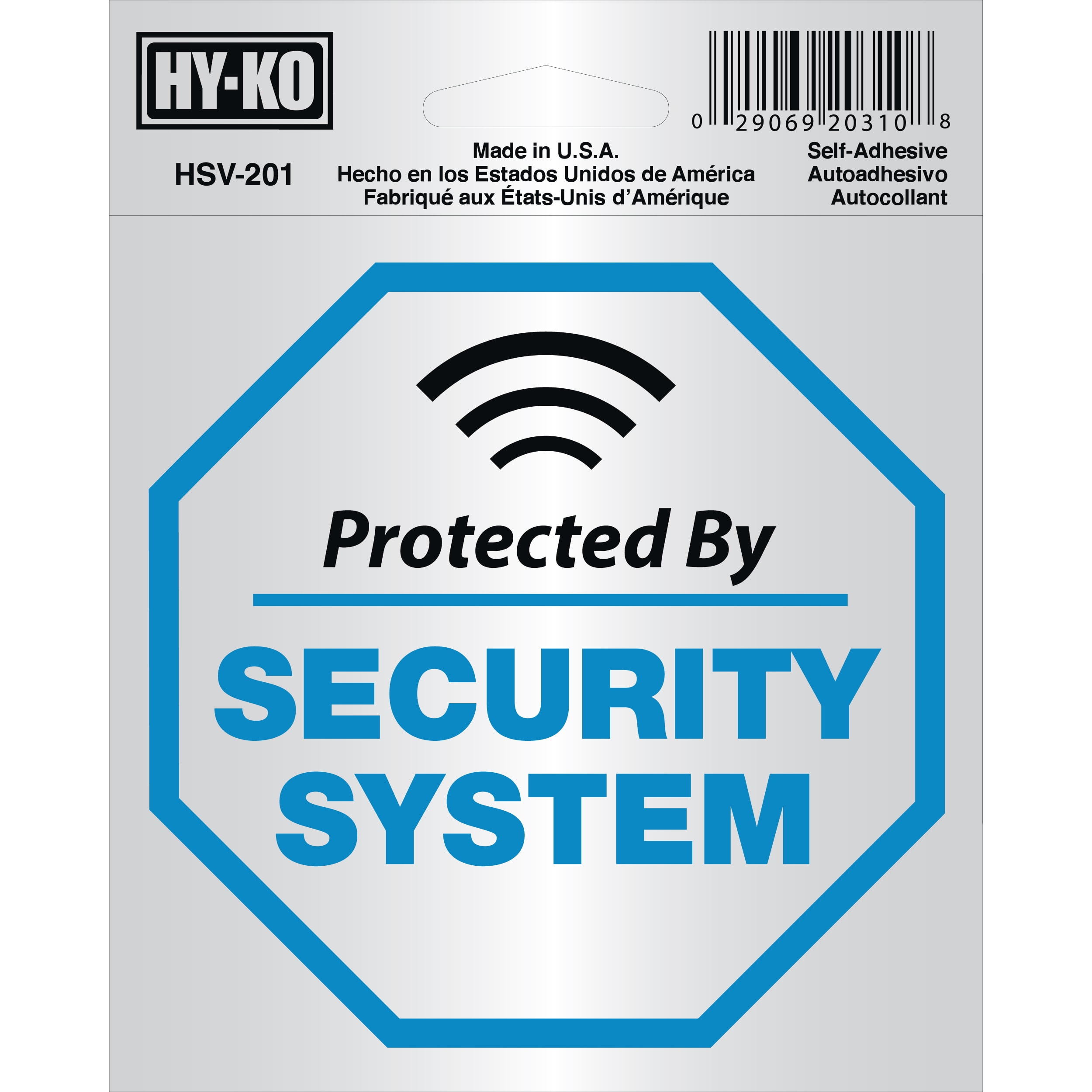 Hy-Ko Vinyl Security System Sign, 4x4 inch, Self-adhesive Door/Window Sign