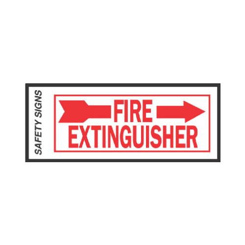 Hy-Ko Vinyl Sign, Fire Extinguisher with Arrow Right FE-2R