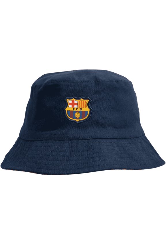 FC Barcelona Reversible Cotton Bucket Hat, Officially Licensed, OSFM