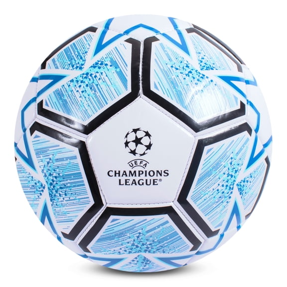 HyPro White/Blue/Black UEFA Champions League Soccer Ball, Size5, PolyvinylChloride(PVC)