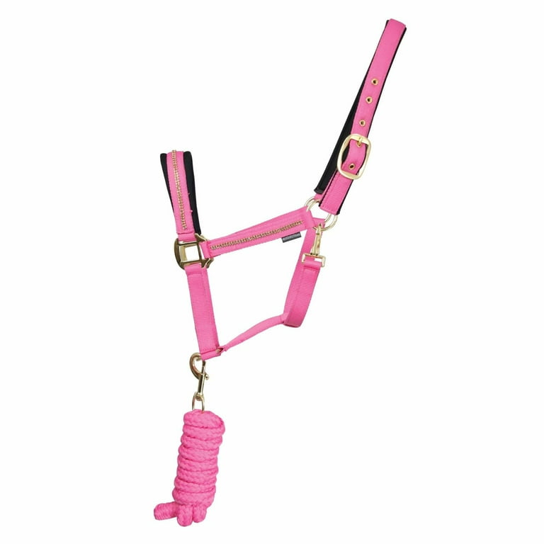 HY Sparkle Horse Halter and Leadrope Set, Size: Full, Pink