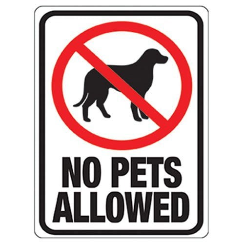 Hy-ko 20616 No Pets Allowed Plastic Sign, 12-Inch X 9-Inch, Pack of 10