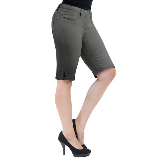 HyBrid & Company Womens 11.5 inch Inseam Butt Lift Stretch Bermuda Shorts