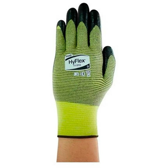 HyFlex® Cut Resistant Gloves, Black Nitrile Palm Coat, Large, 1 Pair, Lot of 12