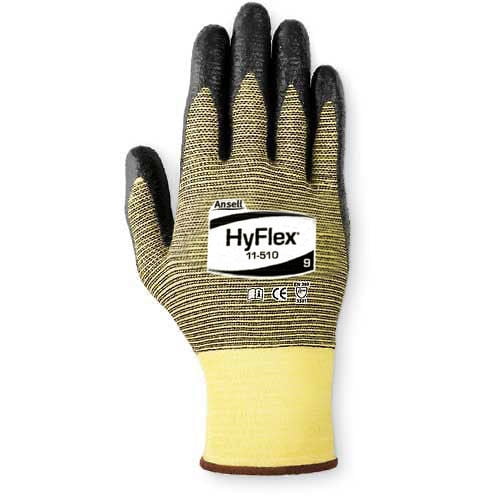 HyFlex® Cut Resistant Gloves, Black Nitrile Palm Coat, XL, 1 Pair, Lot of 12