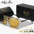 thumbnail image 1 of HyJex Unisex Same Polarized Large-frame Toad Glasses Classic Driving Photochromic Color-changing Sunglasses UV400, 1 of 5