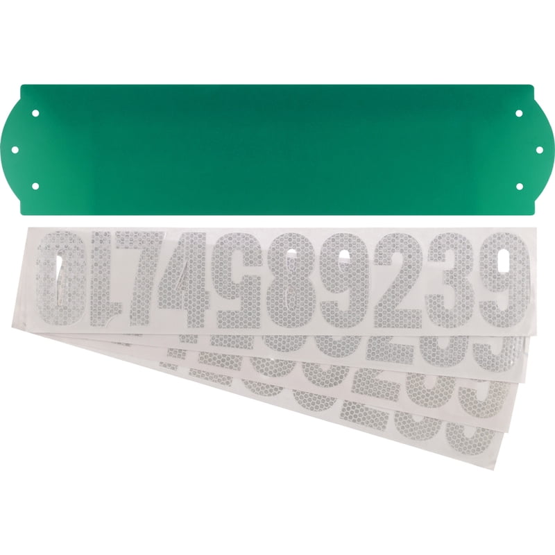 Green Gloss Metal Reflective Address Plaque Kit