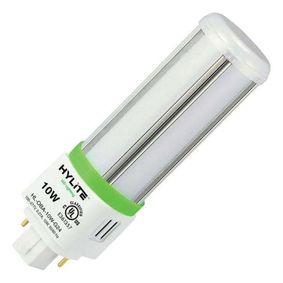HyLite 00155 - HL-OBA-10W-G24-35K LED 2 4 Pin Base CFL Replacements