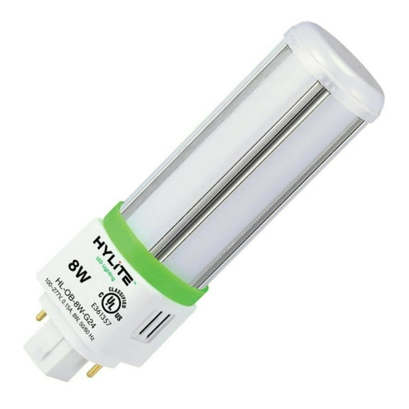 HyLite 00266 - HL-OB-8W-G24-27K LED 4 Pin Base CFL Replacements
