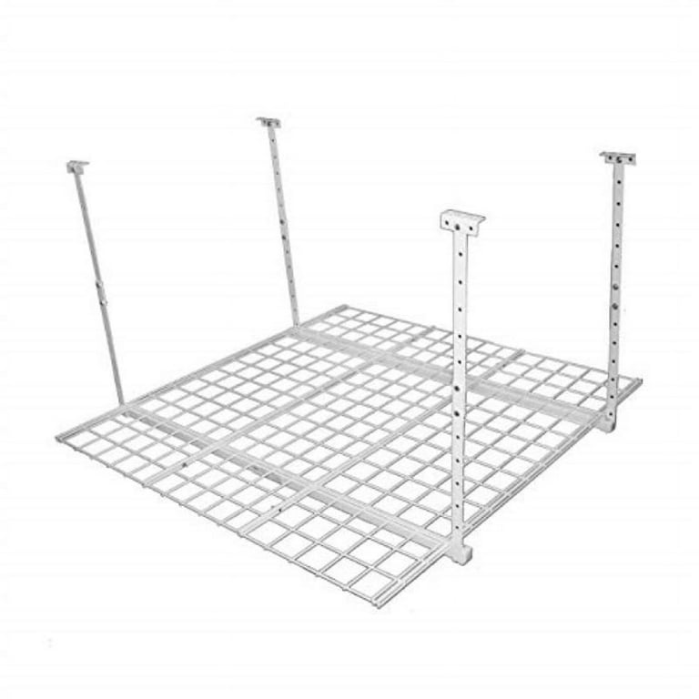 HyLoft White Adjustable Metal Overhead Garage Storage Rack