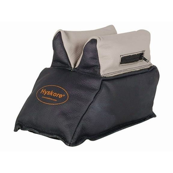 HySkore Rabbit Ear Front Shooting Rest Bag Leather Black and Gray Filled