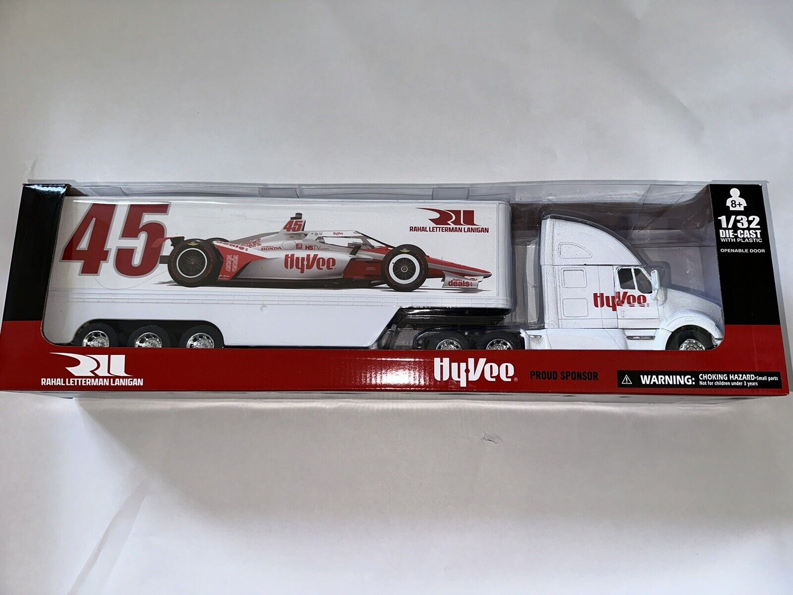 HyVee #45 Rahal Letterman Lanigan 1/32 White Semi Truck new Die cast ...