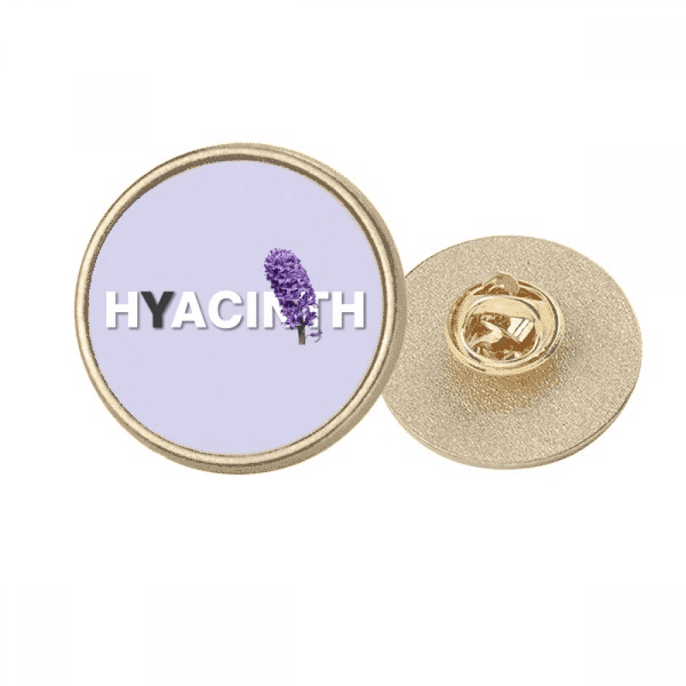 Hyacinth Blossoms Purple Good Round Metal Golden Pin Brooch Clip ...