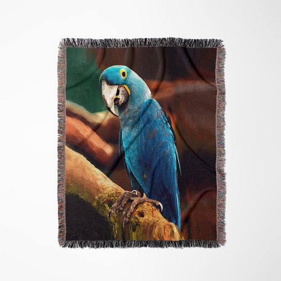 Hyacinth Macaw, Woven Blanket