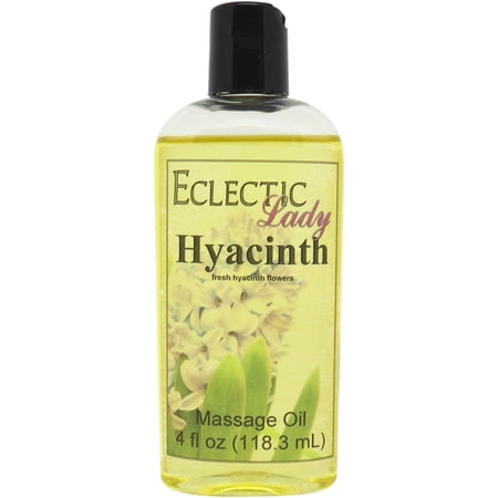Hyacinth Massage Oil by Eclectic Lady, 4 oz, Sweet Almond Oil and Jojoba Oil