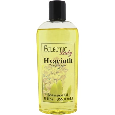 Hyacinth Massage Oil by Eclectic Lady, 8 oz, Sweet Almond Oil and Jojoba Oil