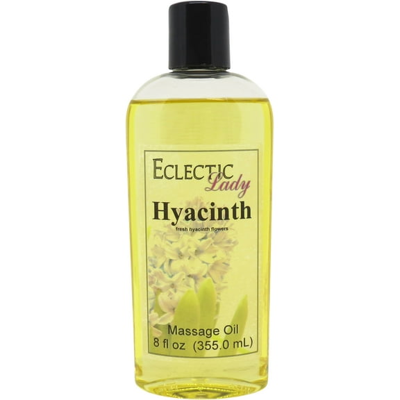 Hyacinth Massage Oil by Eclectic Lady, 8 oz, Sweet Almond Oil and Jojoba Oil