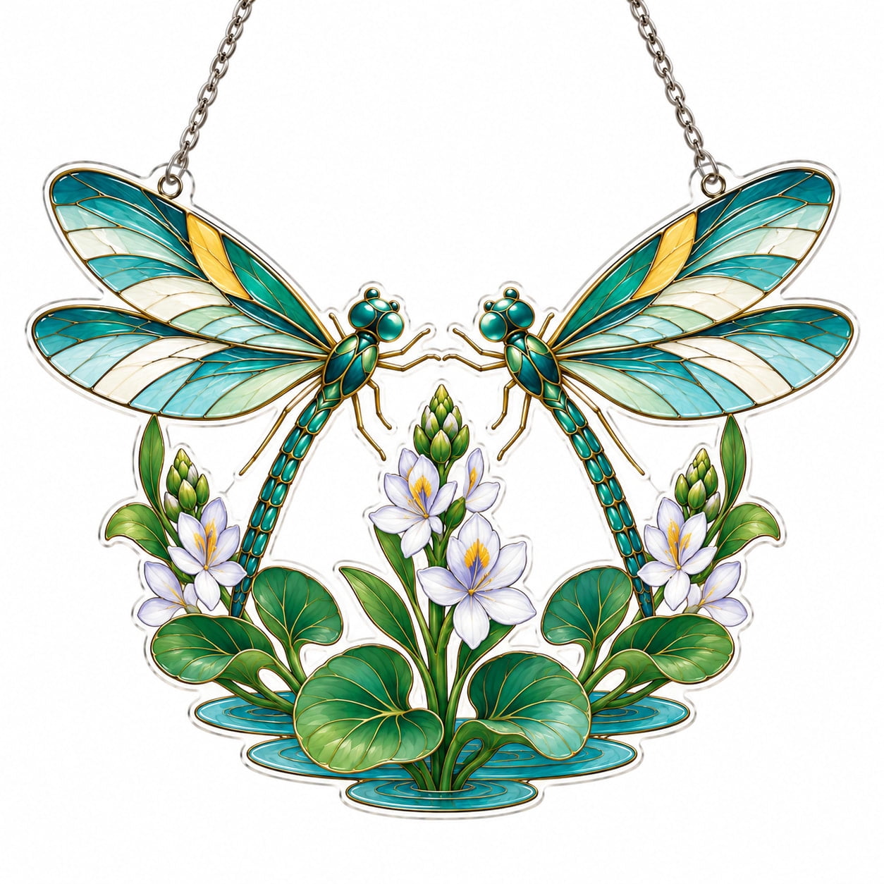 Hyacinth Twin Dragonfly Acrylic Suncatcher Ornament for Garden, Airy ...