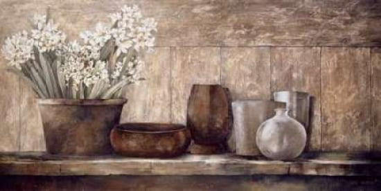 Hyacinth on a Sideboard Canvas Art - Linda Thompson (10 x 20)