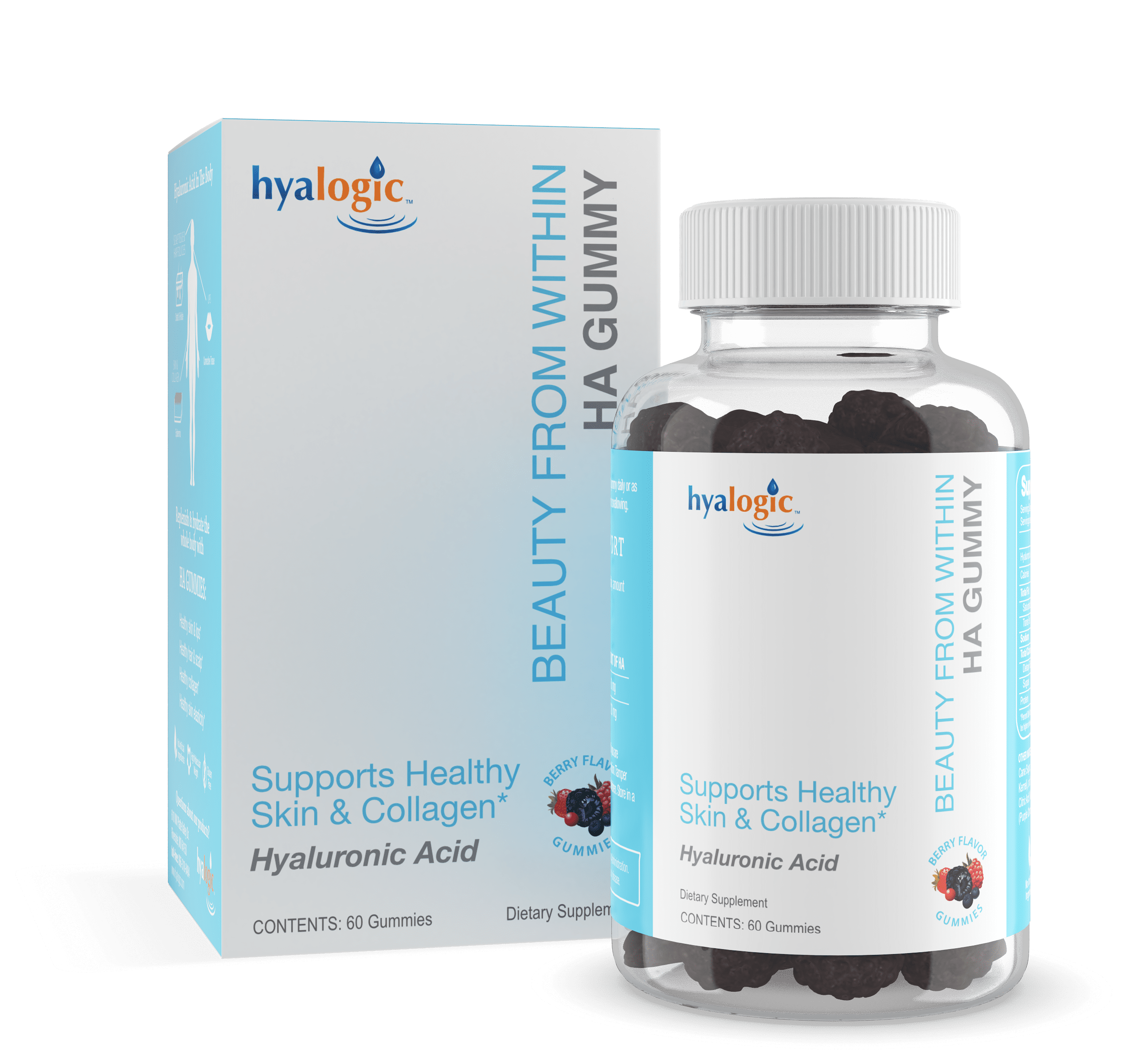 Hyalogic Chewy Hyaluronic Acid Gummies Beauty from Within Sweet Berry