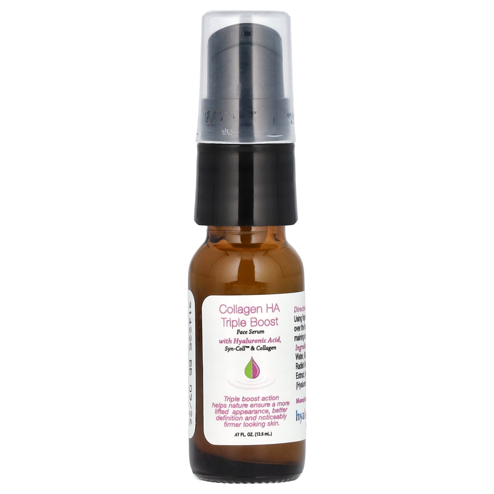 Hyalogic Collagen HA Triple Boost Serum With Syn-Coll & Collagen, Fragrance Free, 0.47 fl oz (13.5 ml)