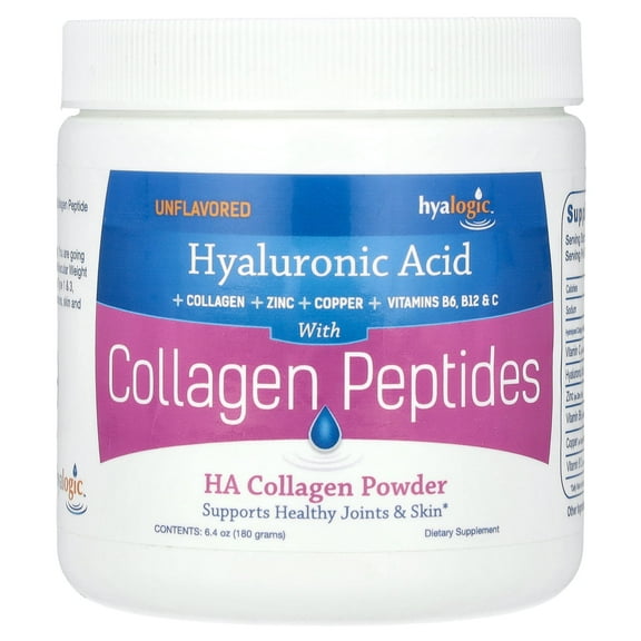 Hyalogic Collagen Peptides Unflavored 6.4 oz Powder