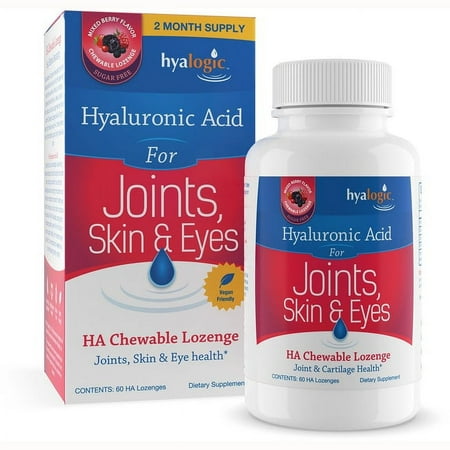 Hyalogic Hyaluronic Acid for Joints, Skin & Eyes Chewable Lozenge - Berry