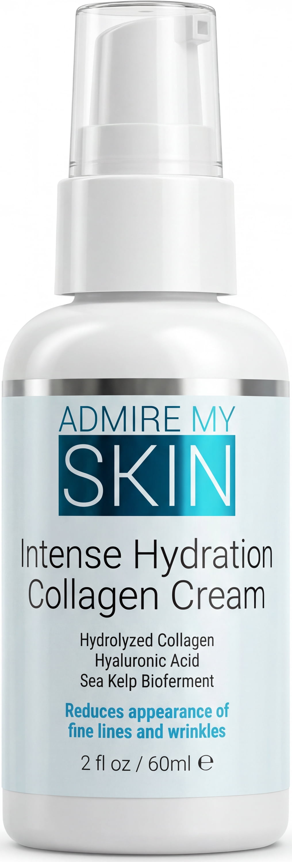 Admire My Skin Collagen Cream Moisturizer For Dry Skin - Hyaluronic Acid Cream - Non Comedogenic Hydrating Cream Eliminates Dull Dry Skin for That Healthy Youthful Glow 2oz