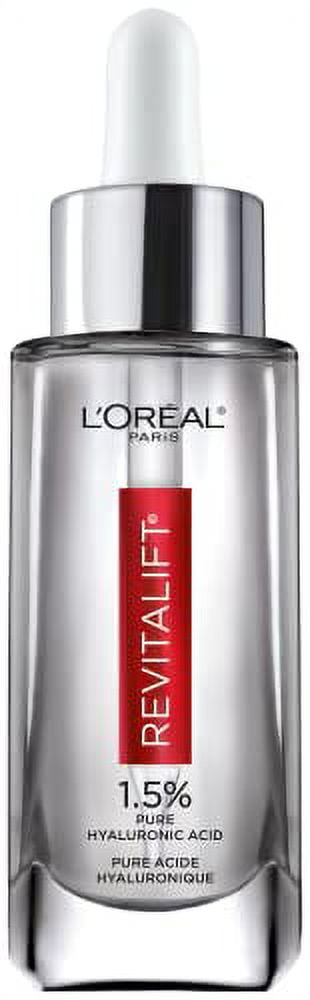 Hyaluronic Acid Serum by LOreal Paris Skincare, Revitalift Derm Intensives Pure Hyaluronic Acid Anti-Aging Face Serum for Visibly Plumped Skin and Reduced Wrinkles, Paraben Free, 1.0 oz.
