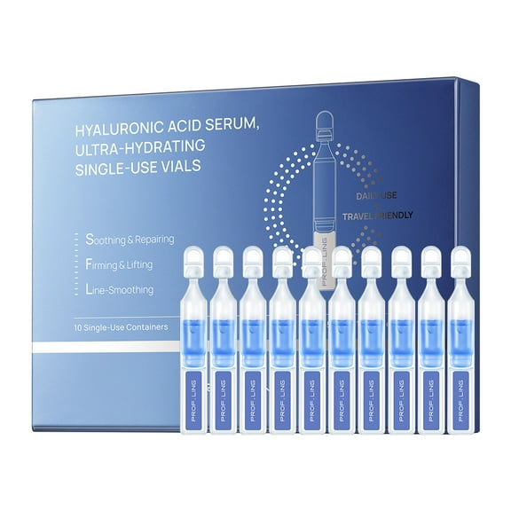 Hyaluronic Acid Serum, The essence toner deeply nourishes the skin,Ultra-Hydrating Single-Use Vials, Skin Tightening and Moisturizing,Suitable for sensitive skin, 10 Count
