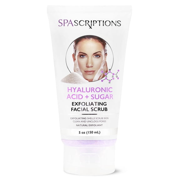 SPASCRIPTIONS Hyaluronic Acid and Sugar Exfoliating Facial Cleanser, 5 oz
