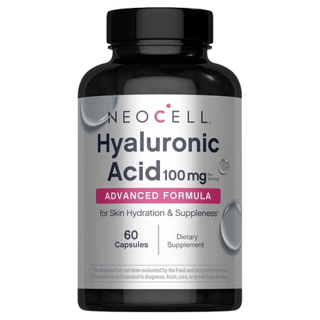 Hyaluronic Acid Supplement | 100 mg | 60 Capsules for Men and Women | by NeoCell