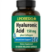 Hyaluronic Acid Supplement 150mg | 120 Capsules | Plug Collagen | Non-GMO, Gluten Free | by Lindberg