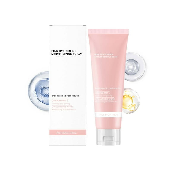 Hyaluronic Moisturizing Cream,Pink Hyaluronic Moisturizing Cream, Pink Soothing Cream, Hydrating & Moisturizing & Firming, Uneven Skin Tone, Korean Skincare(50g/1.76oz)