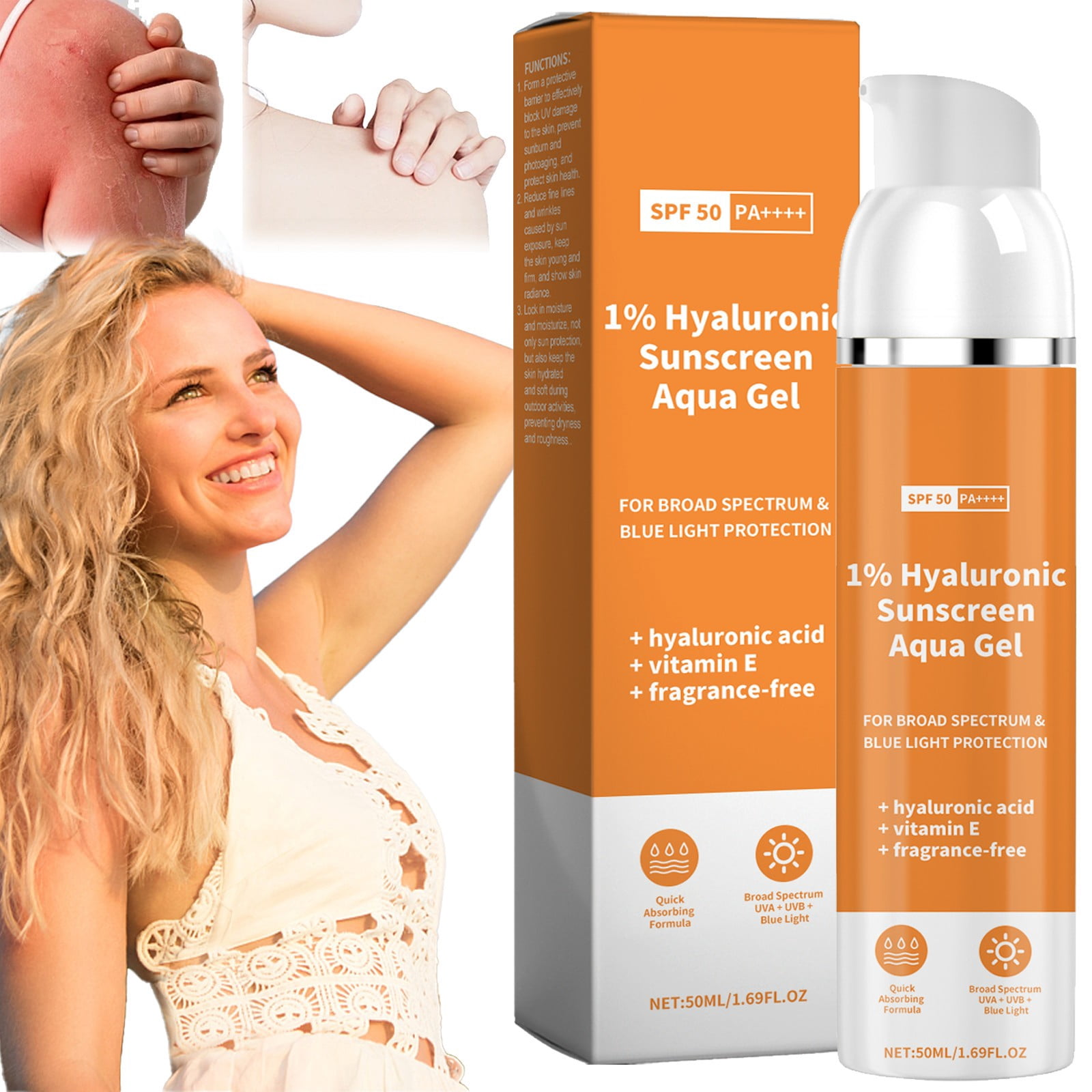 Hyaluronic Sunscreen Aqua Ultra Light Gel With Spf 50 Pa++++ For Broad ...