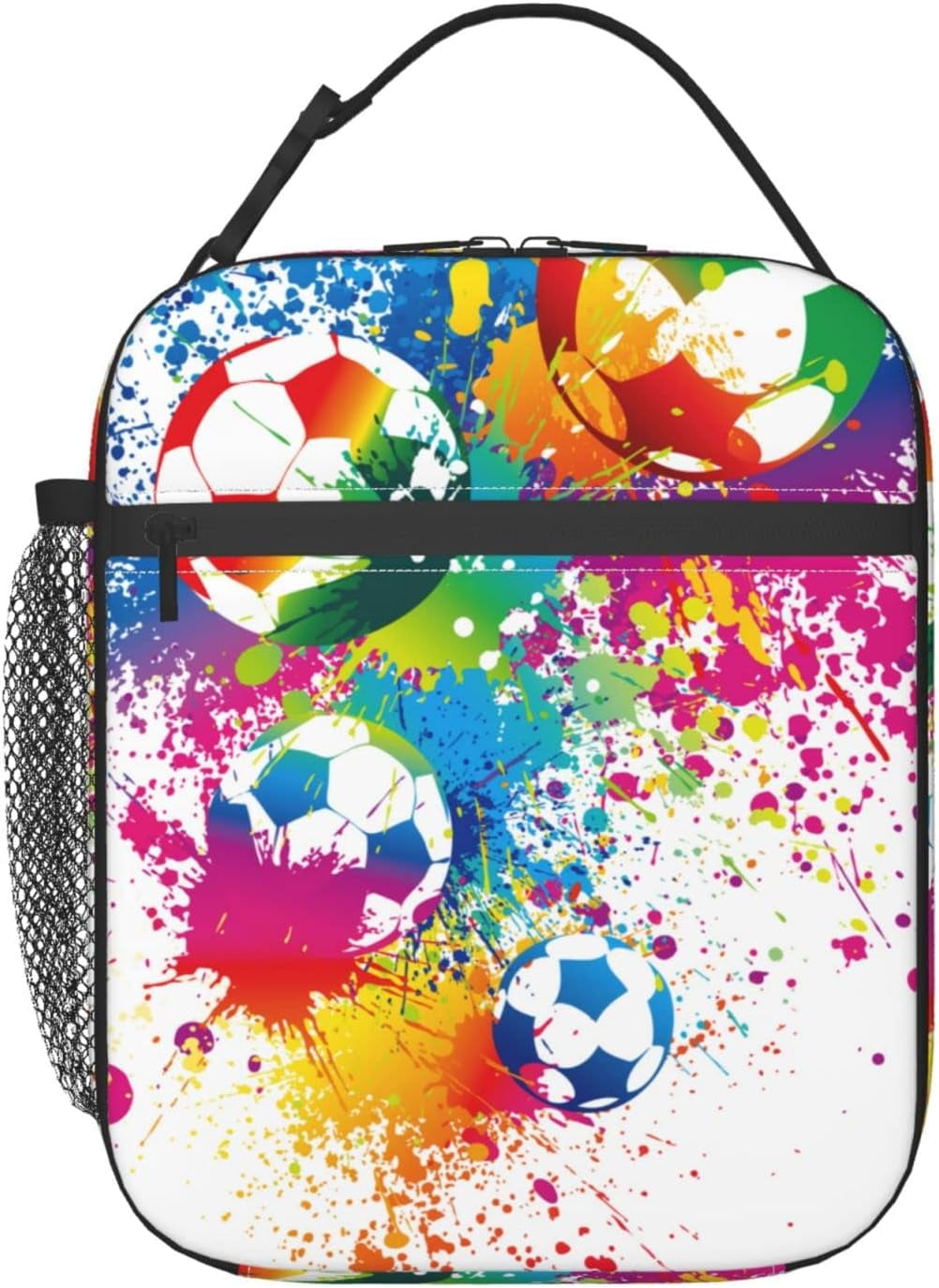 Hyang Colorful Soccer Ball Lunch Bag For Boys Girls Kids Football