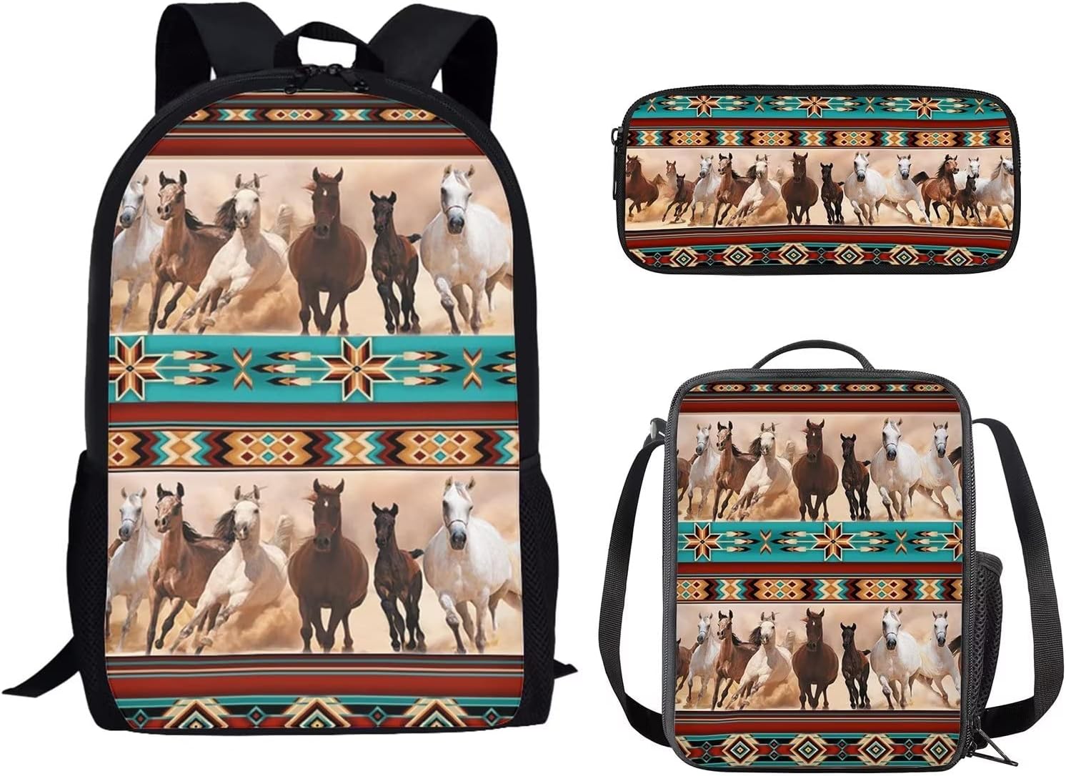 Hyang Deer Camo Boys Backpack and Lunchbox Pencil Case Set 3 in 1