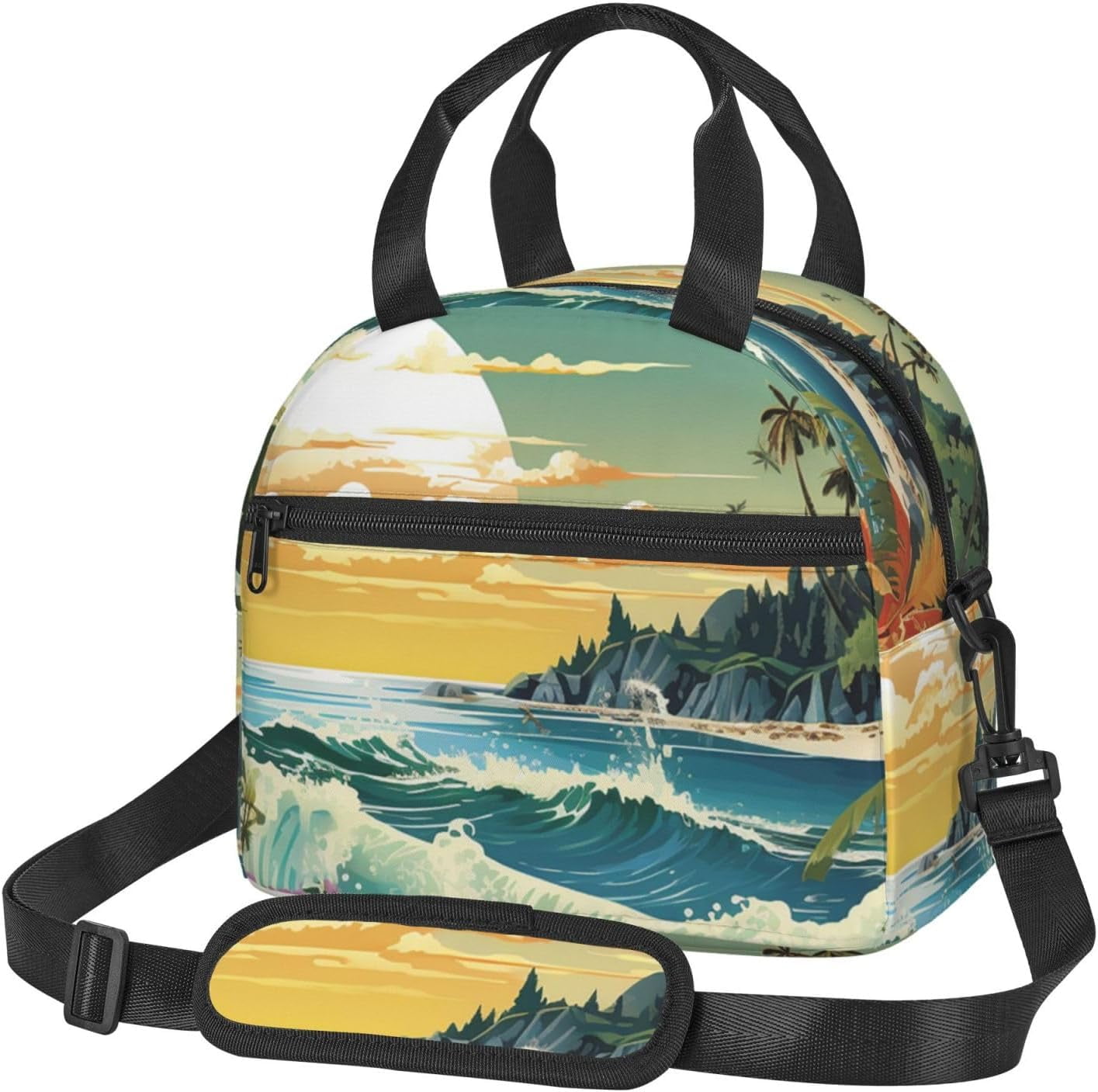 Hyang Lunch Bag for Women Insulated Lunch box Watercolor background