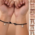 thumbnail image 1 of Hyasfey 1 Pair Bracelet Magnetic Adsorption Hard to Break Anti-Fall Sweat-proof Adjustable 3D Heart Dinosaur Couple Bracelet Jewelry Accessory, 1 of 8