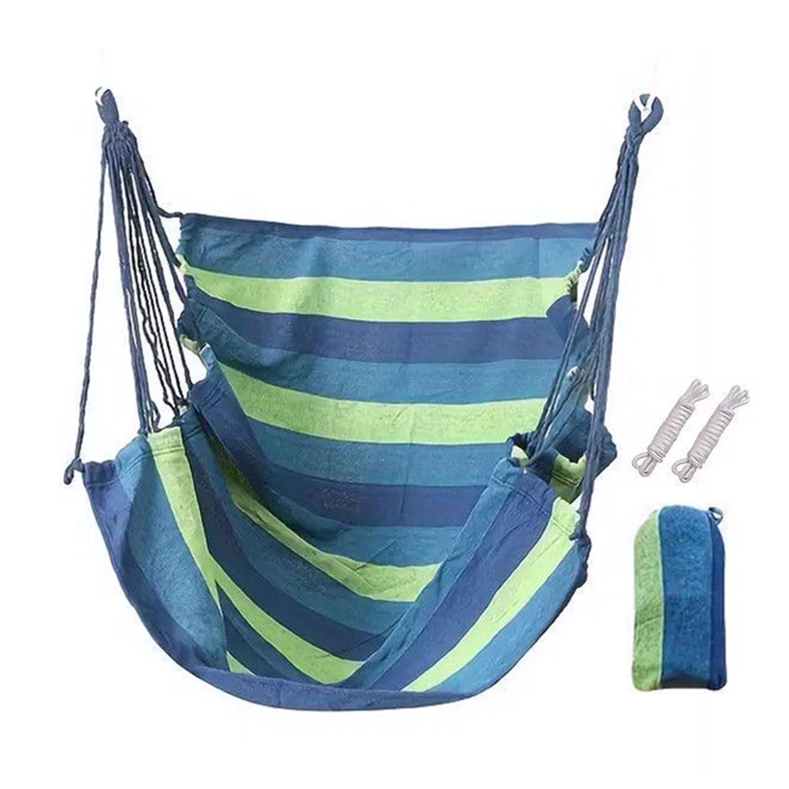 Hyasfey 1 Set Hammock Chair with Storage Bag Ropes Hold Up to 200Kg Waterproof Canvas Hanging Chair Indoor Outdoor Ceiling Tree Hanging Swing Chair