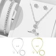 thumbnail image 1 of Hyasfey 1 Set Women Jewelry Set Earrings Bracelet Necklace Ring Rhinestone Adjustable Ring Stainless Colorfast Lightweight Lady Birthday Gift Mother Present, 1 of 8