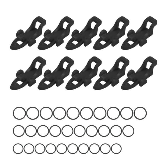 Hyasfey 10Pcs Fishing Lure Hook Holder with Rubber Rings Universal Fishing Rod Bait Fishook Holder Keeper with Holes Fishing Accessories