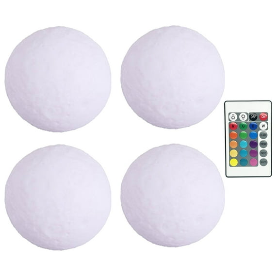 Hyasfey 2/4Pcs Floating Pool Light with Remote 16 RGB Color Changing IP68 Waterproof Battery Powered Outdoor Swimming Pool Glowing Ball Night Lamp