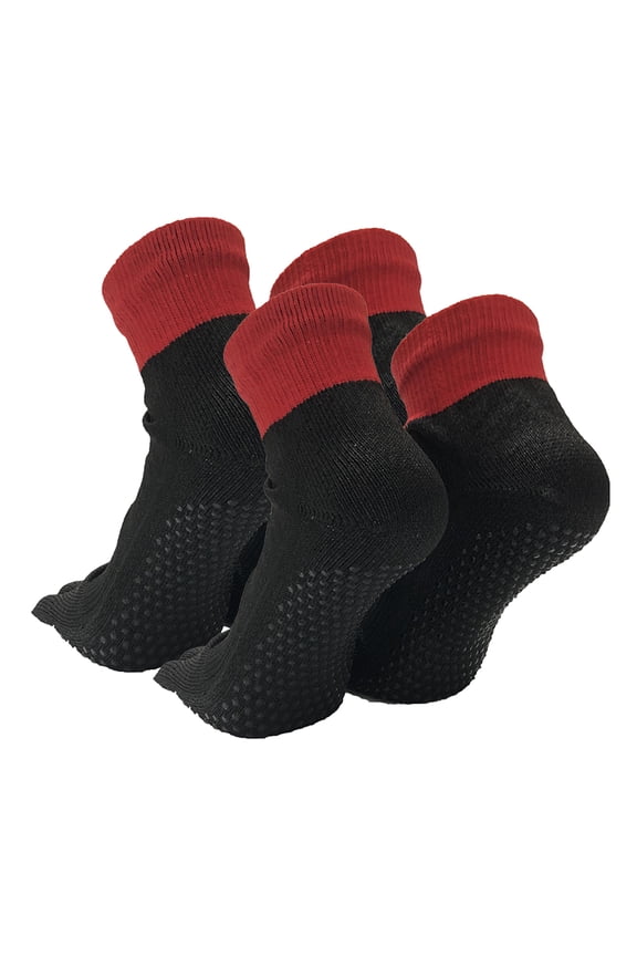 Hyasfey 2 Pairs Barefoot Grounding Socks Outdoor Beach Camping Hiking Climbing Five Toes Socks Cut-resistant Men Women Non-slip Silicone Gripper Socks