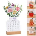 thumbnail image 1 of Hyasfey 2024 Desk Calendar with Wooden Base Cartoon Theme Card Type 12 Months Jan to Dec 2024 Home Office School Monthly Desktop Calendar, 1 of 8