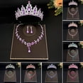 thumbnail image 1 of Hyasfey 3Pcs/Set Wedding Crown Faux Electroplating Exaggerated Geometric Shape Shiny Dress Up Alloy Wedding Dress Bride Earrings Necklace Set Jewelry Accessory, 1 of 8