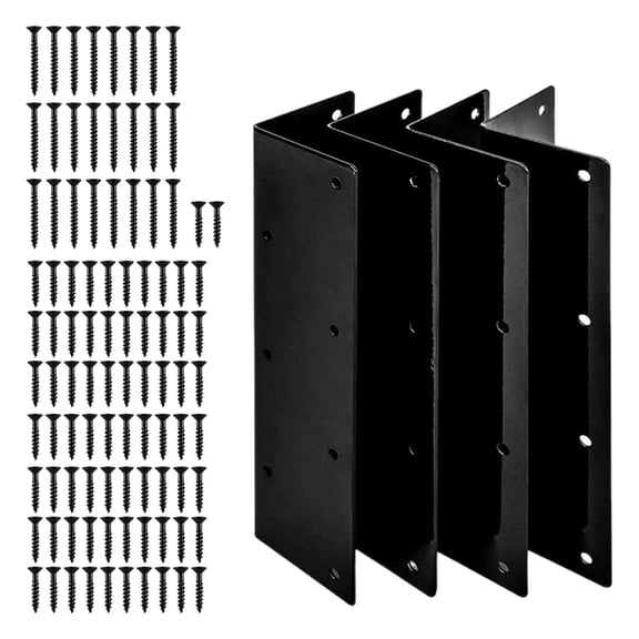 Hyasfey 4Pcs Elevated Garden Bed Corner Bracket Heavy Duty Carbon Steel Easy Assembly Metal Garden Bed Support